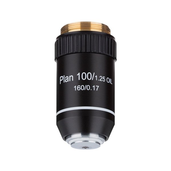 Amscope 100X  Plan Achromatic Microscope Objective Lens with Black Finish PA100X-B